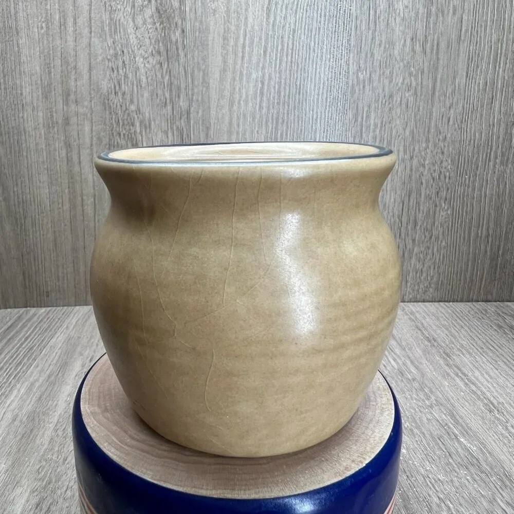 Vtg Pfaltzgraff Folk Art Sugar Bowl Creamer Set of 3 Stoneware Floral Blue Tan - Picture 12 of 16
